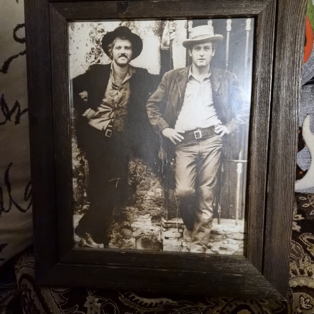 Rustic Numbered Framed Photo Of Robert Redford And Paul Newman